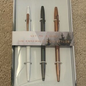 Elegant Pen Set - White, Gray, and Bronze